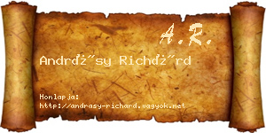 Andrásy Richárd névjegykártya
